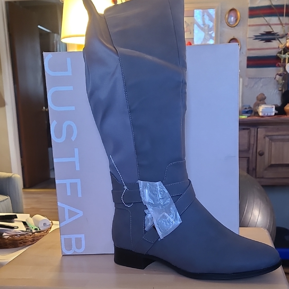 JustFab Women's Over the Knee Gray Boots
